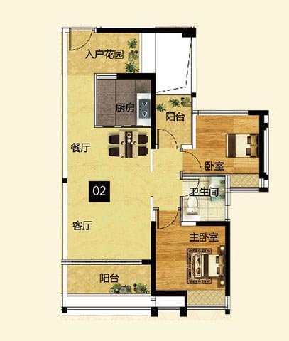 金艾陶家裝:佛山燈湖華府90㎡現(xiàn)代簡約裝修效果鑒賞