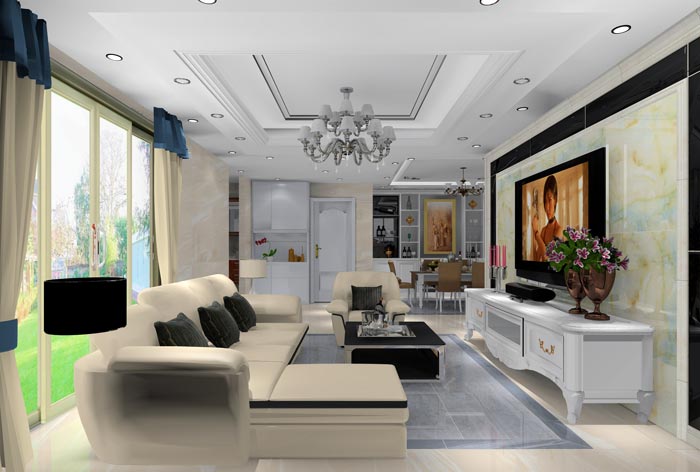 金艾陶家裝:井岡山和諧家園安置小區130㎡簡歐風格裝修鑒賞