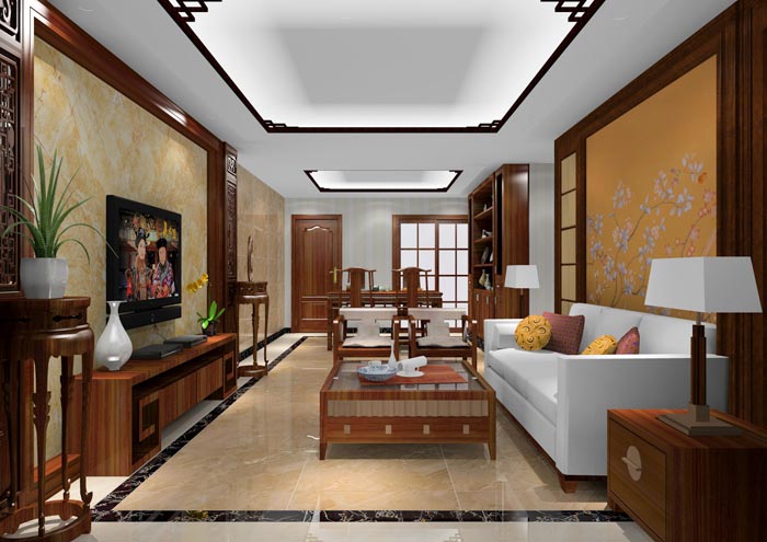 金艾陶家裝:佛山獅山上林苑90㎡中式風格裝修鑒賞