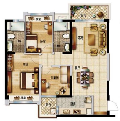 金艾陶家裝：順德碧桂園桂瀾山108㎡的新中式風格裝修鑒賞